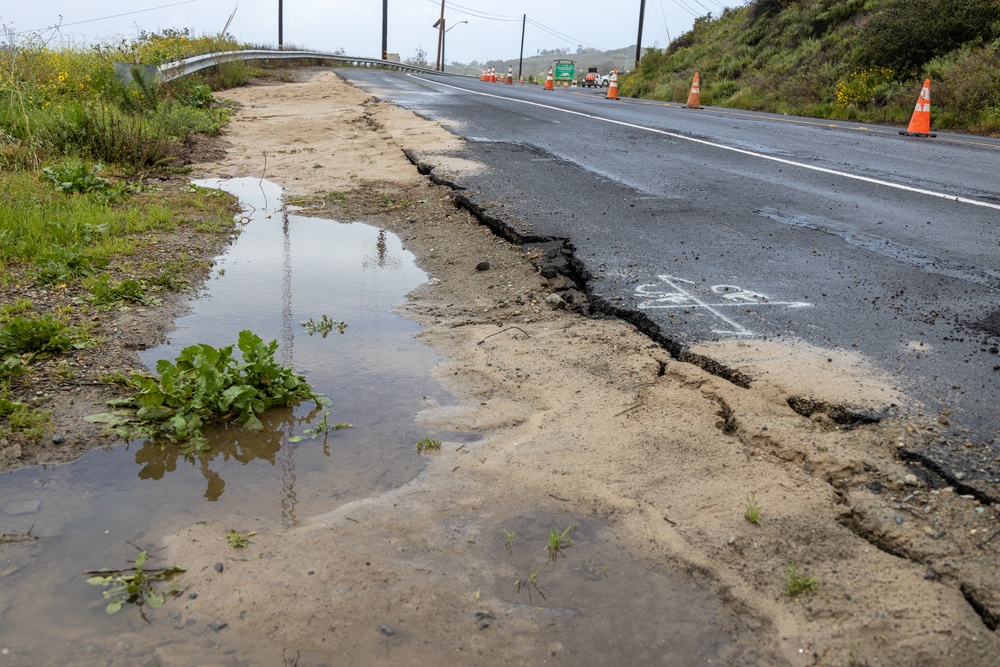 Basilone Road closed due to weather-related damage