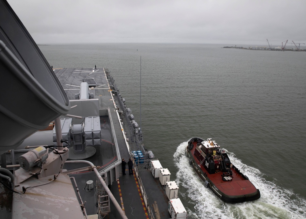 USS Wasp (LHD 1) Departs on an Underway