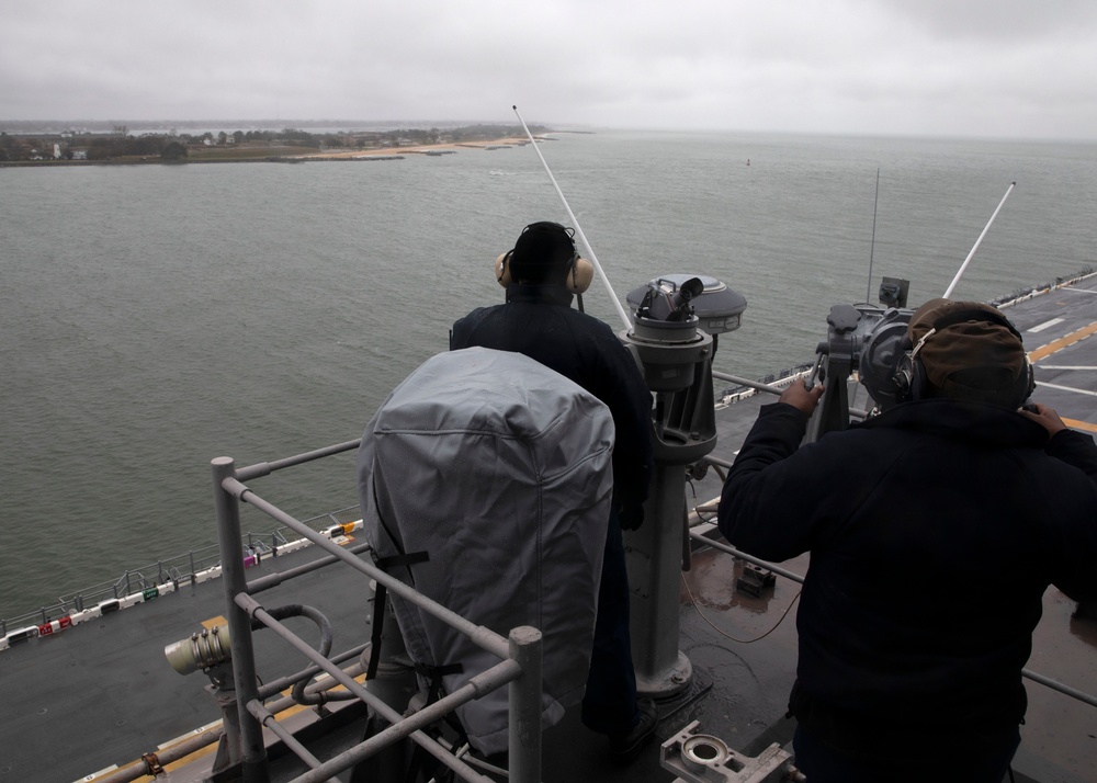 USS Wasp (LHD 1) Departs on an Underway