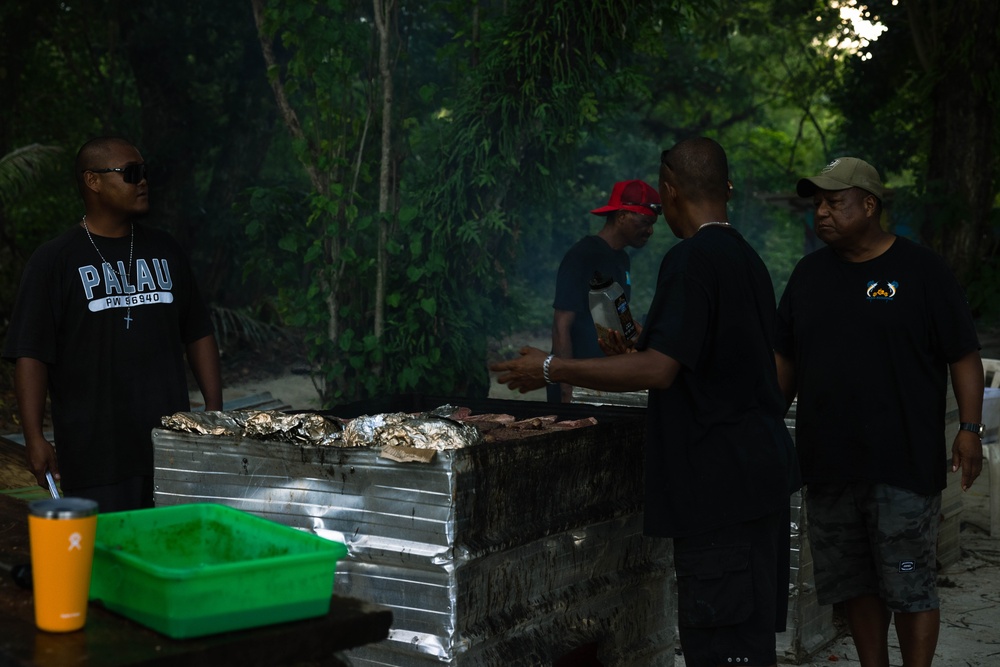 Peleliu locals welcome all MCED-Palau Marines and Sailors to the island