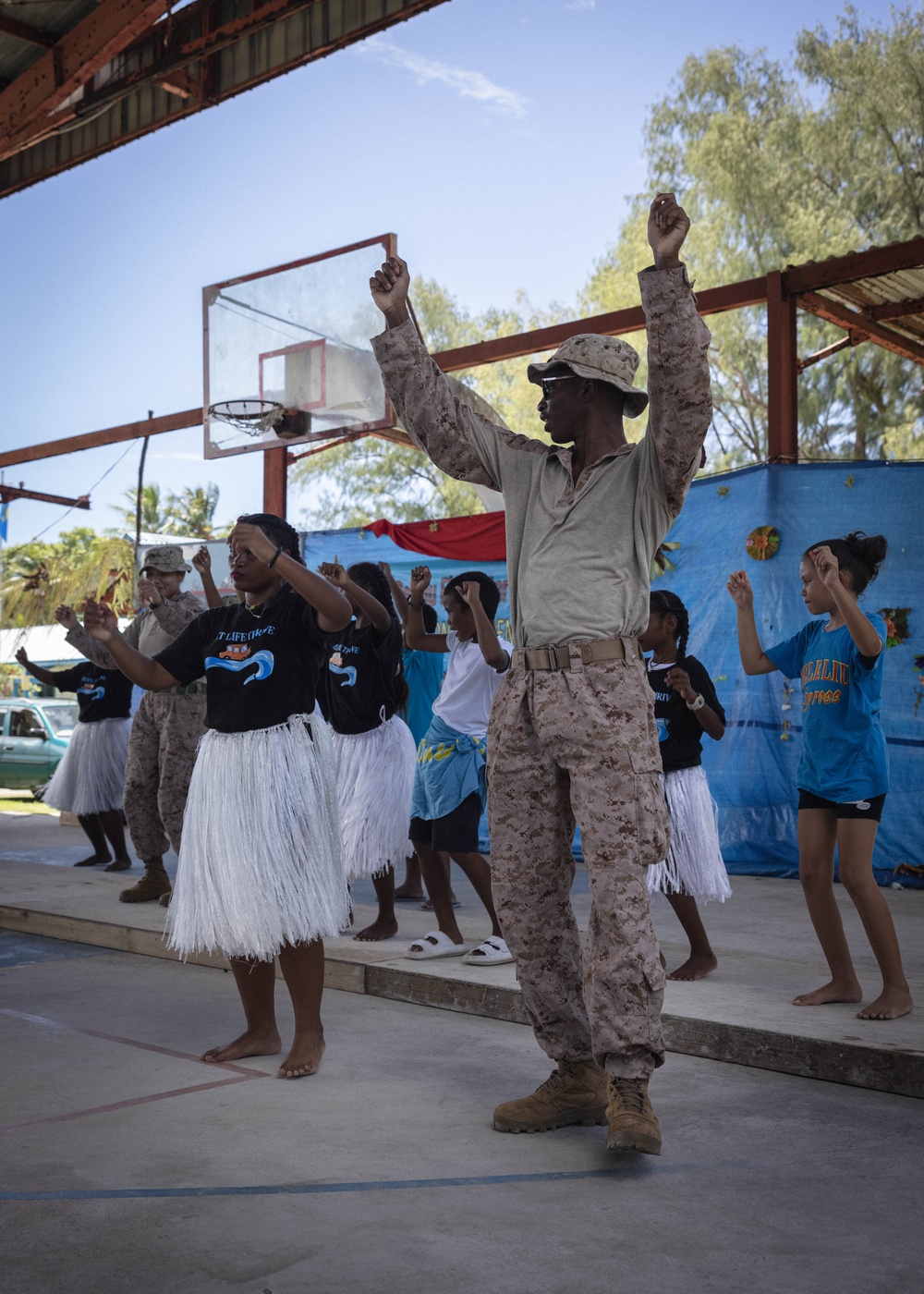 MCED Palau 23.1 - Marines celebrate Culture Day with the locals from Peleliu Elementary School