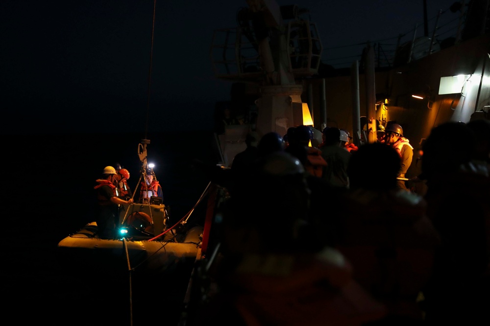 USS Truxtun Man Overboard Drill