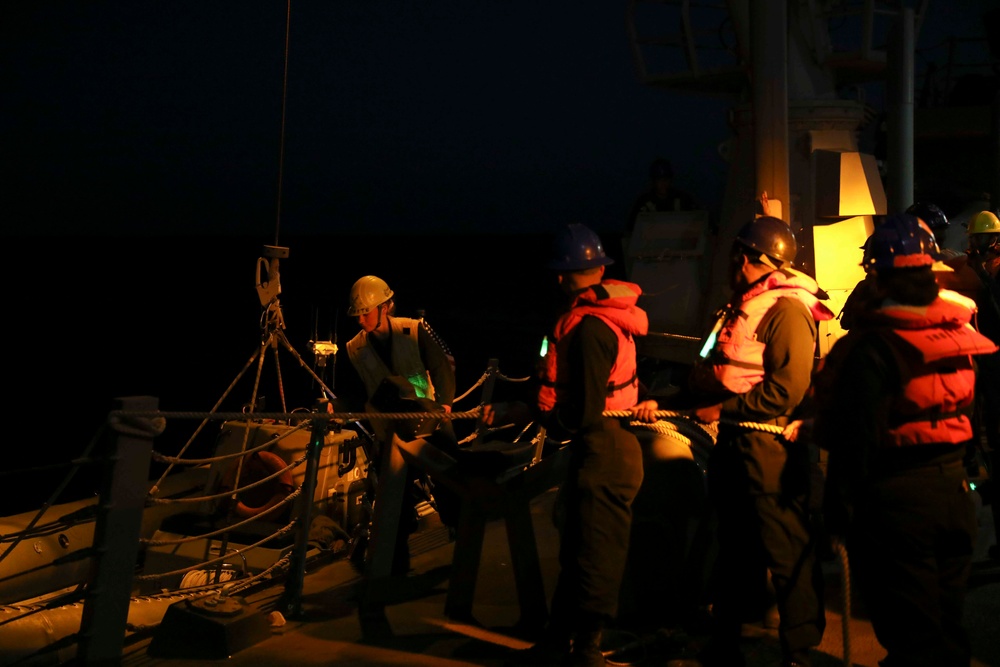 USS Truxtun Man Overboard Drill