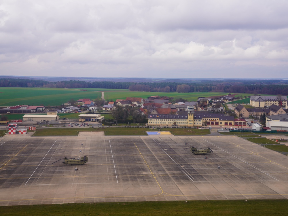 12th CAB Headquarters and flight line at USAG Ansbach