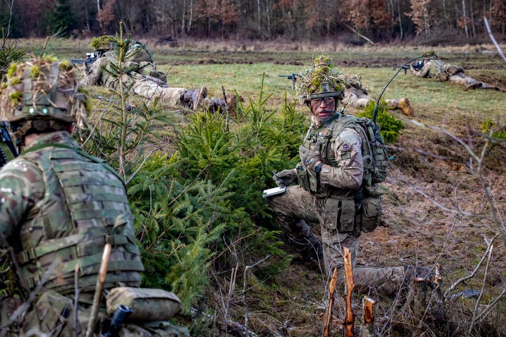 Royal Military Academy Sandhurst Officer Cadets train at Grafenwoehr Training Area