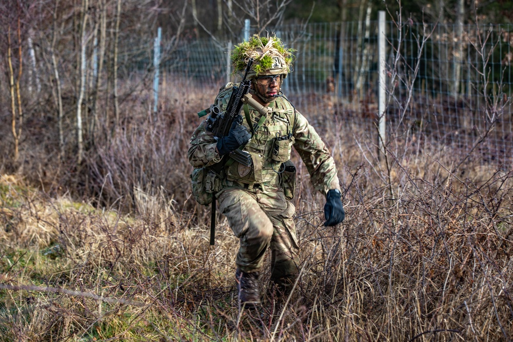 Royal Military Academy Sandhurst Officer Cadets train at Grafenwoehr Training Area