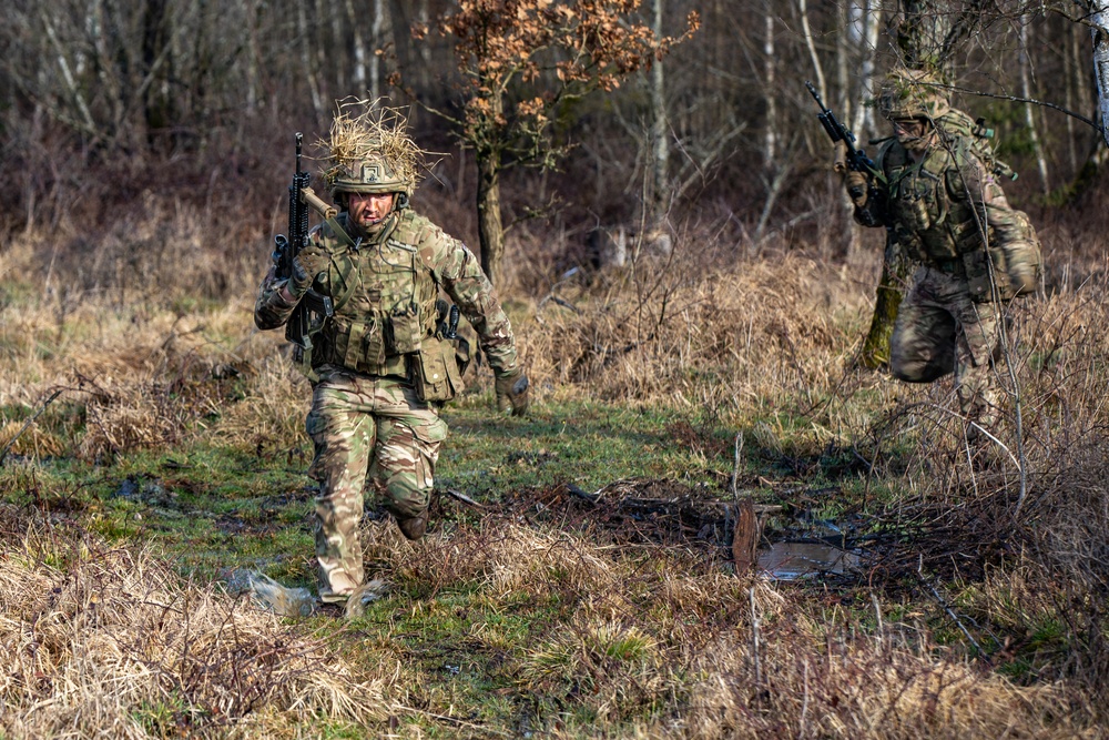 Royal Military Academy Sandhurst Officer Cadets train at Grafenwoehr Training Area