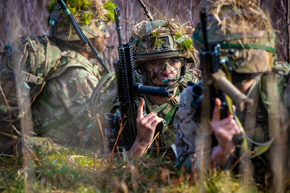 Royal Military Academy Sandhurst Officer Cadets train at Grafenwoehr Training Area