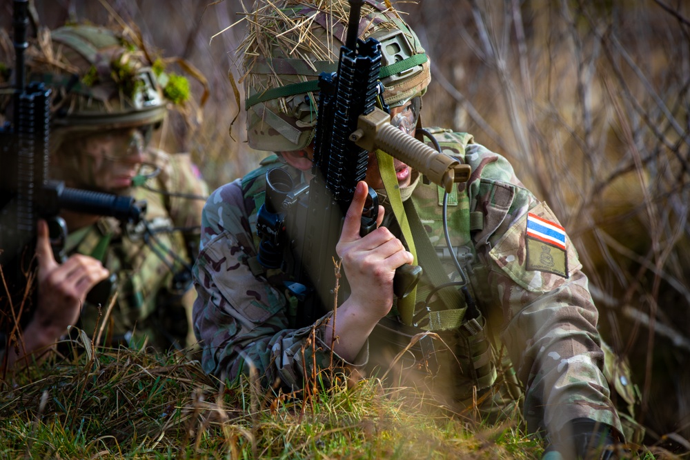 Royal Military Academy Sandhurst Officer Cadets train at Grafenwoehr Training Area