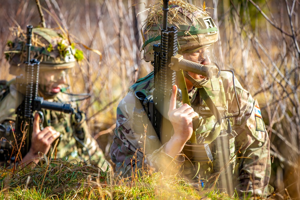 Royal Military Academy Sandhurst Officer Cadets train at Grafenwoehr Training Area