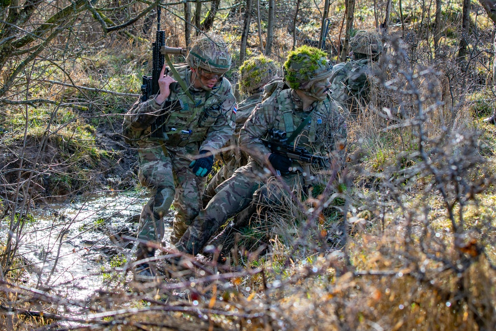 Royal Military Academy Sandhurst Officer Cadets train at Grafenwoehr Training Area