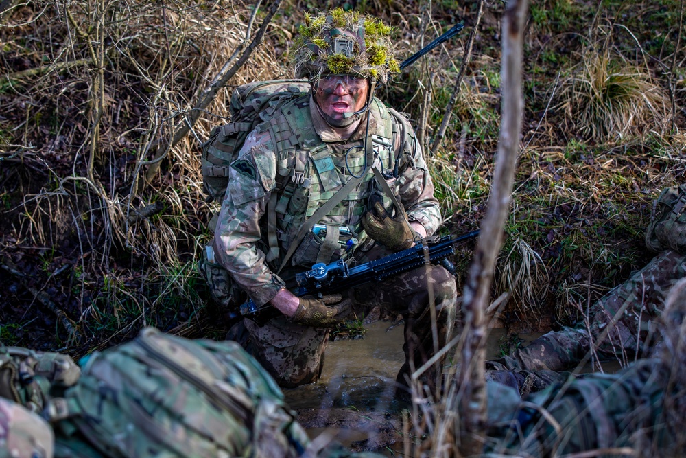 Royal Military Academy Sandhurst Officer Cadets train at Grafenwoehr Training Area