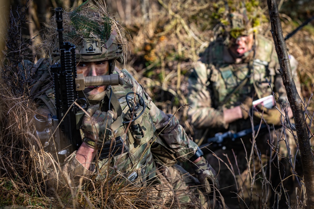 Royal Military Academy Sandhurst Officer Cadets train at Grafenwoehr Training Area