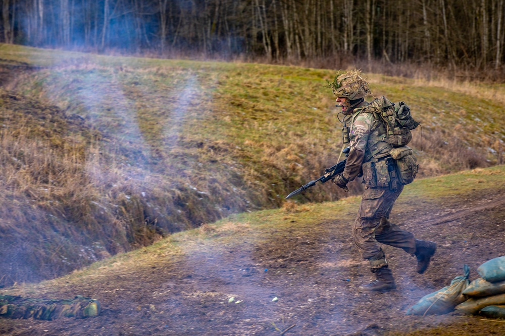 Royal Military Academy Sandhurst Officer Cadets train at Grafenwoehr Training Area