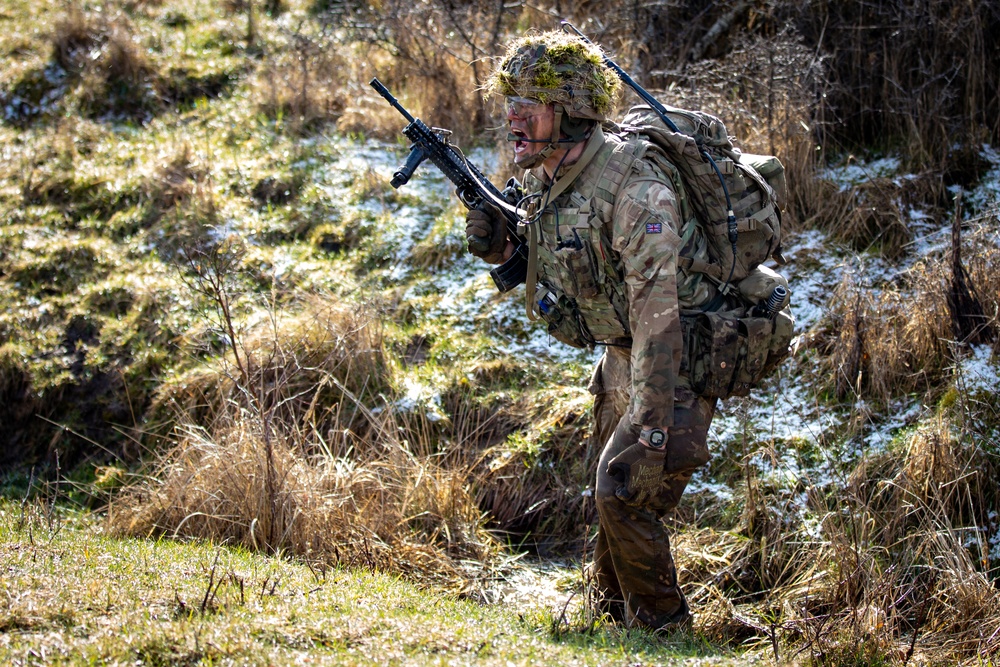 Royal Military Academy Sandhurst Officer Cadets train at Grafenwoehr Training Area