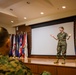 Medical Officer of the Marine Corps Rear Adm. Pamela Miller briefs U.S. Navy corpsmen with Marine Forces Reserve
