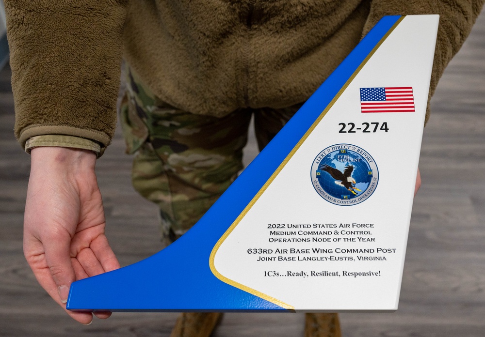 633d Command Post Wins he 2022 United States Air Force Medium Command &amp; Control Operations Node of the Year