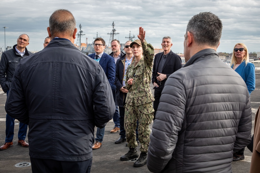 NATO Executive Development Program Group tours USS Arlington