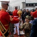 Marines of the Battle Color Detachment, Marine Barracks Washington, perform for students at Chief Sealth International High School, Seattle Washington.