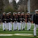 Marines of the Battle Color Detachment, Marine Barracks Washington, perform for students at Chief Sealth International High School, Seattle Washington.