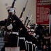 Marines of the Silent Drill Platoon, Marine Barracks Washington, performed for students at Silas High School in Tacoma, Washington.