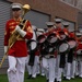 Marines with “The Commandant’s Own,” U.S. Marine Drum &amp; Bugle Corps, Marine Barracks Washington, perform during a Washington State Huskies baseball game, at Washington State University, Seattle Washington.