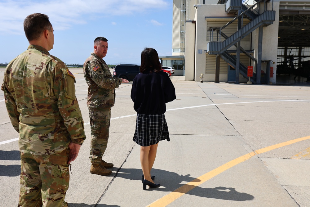 Rep. Michelle Steel visits Los Alamitos Army Airfield