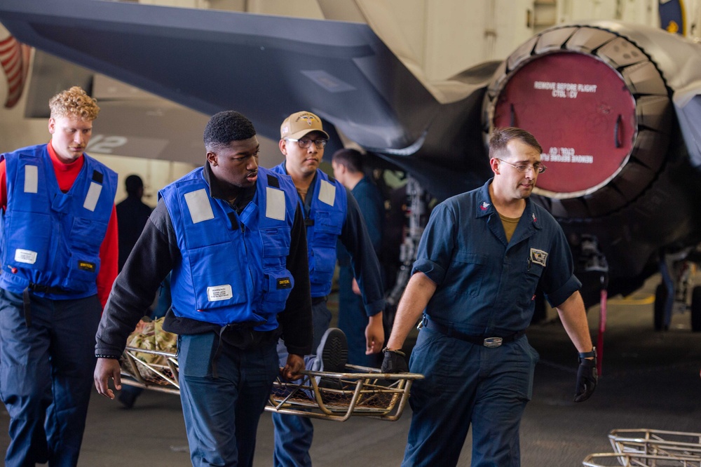 USS Carl Vinson (CVN70) Conducts Mass Casualty Drill