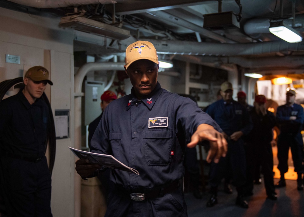 USS Carl Vinson Conducts General Quarters Drill