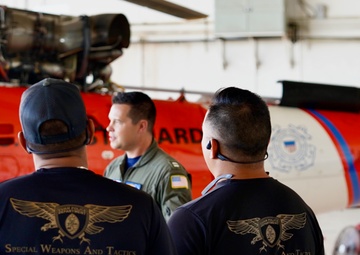 U.S. Coast Guard aircrew conducts engagements with Guam Police, U.S. Navy