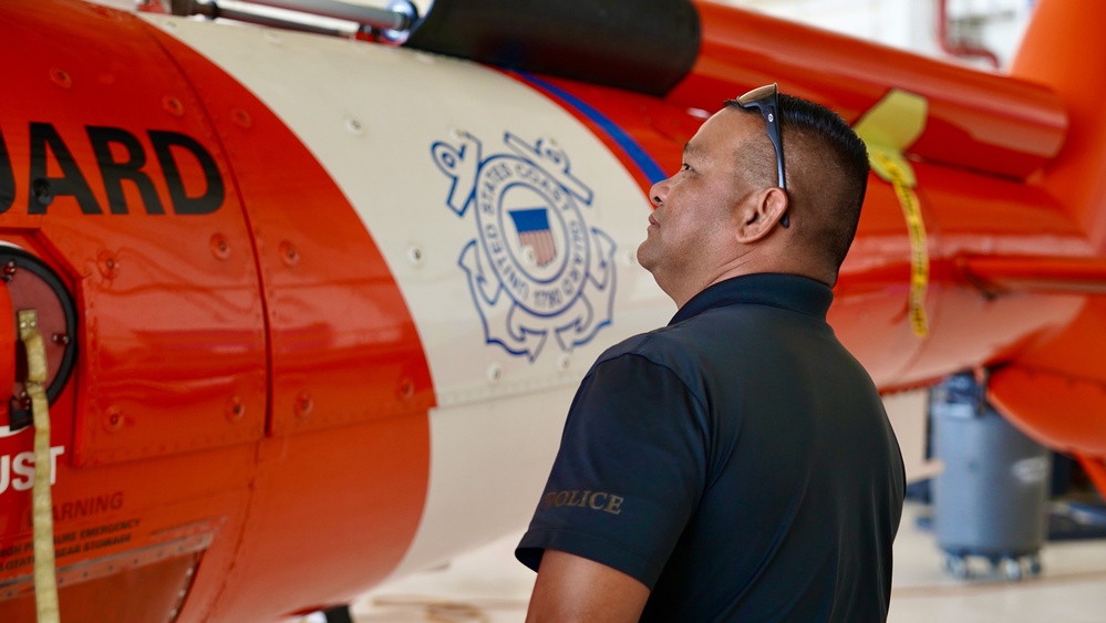 U.S. Coast Guard aircrew conducts engagement with Guam Police Department