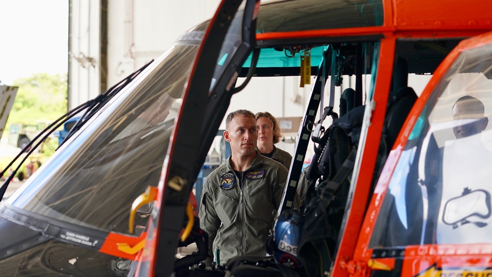 U.S. Coast Guard aircrew conducts engagement with U.S. Navy helicopter crews