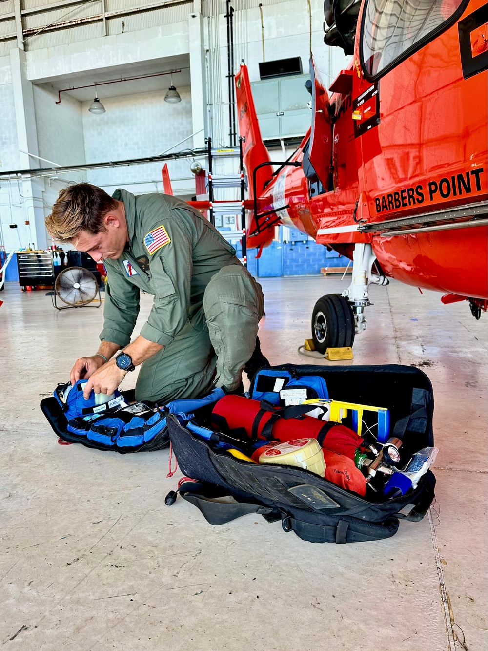 U.S. Coast Guard aircrew conducts seven-day maintenance on Dolphin