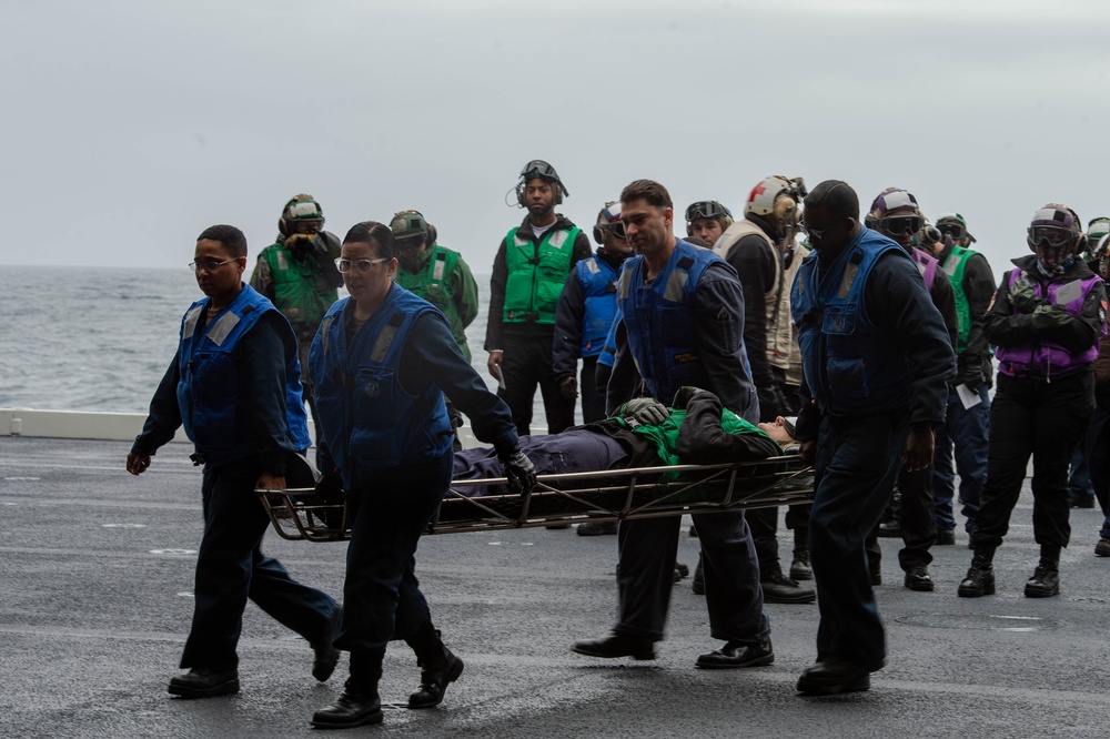 USS Carl Vinson (CVN 70) Sailors Participate in a Mass Casualty Drill