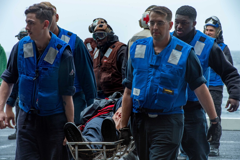 USS Carl Vinson (CVN 70) Sailors Conduct a Mass Casualty Drill