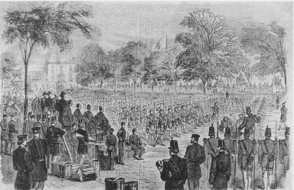 The Japanese Embassy reviewing the New York volunteer troops in Union Square