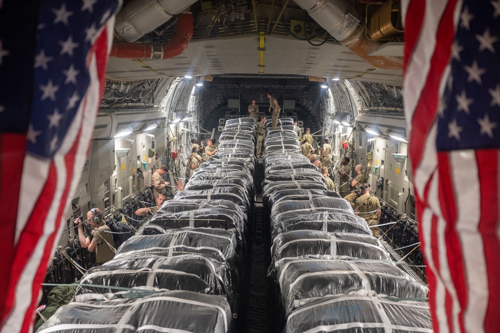 Air Force, Army airdrop supplies in CENTCOM AOR