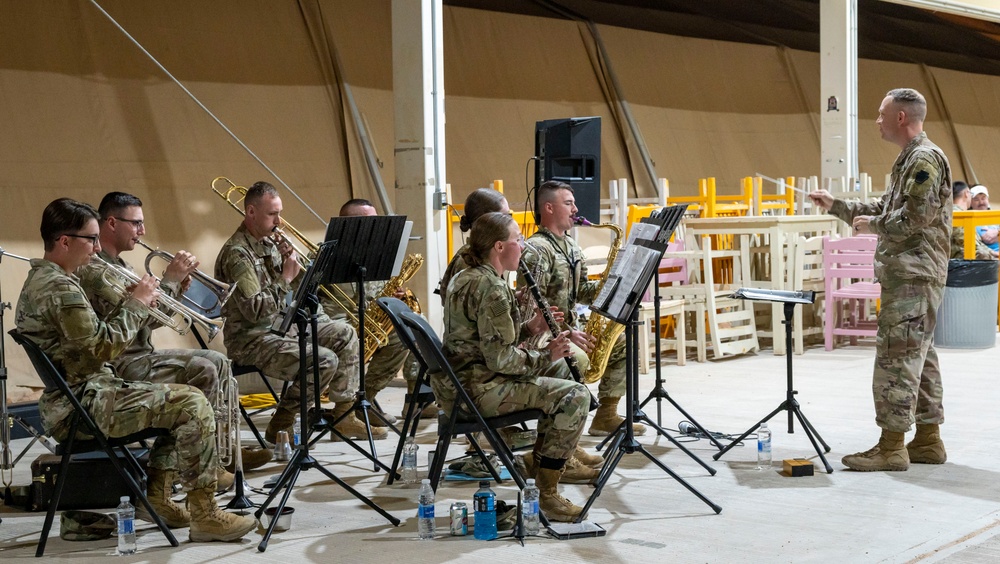 The U.S. Army 28th ID Band perform for Team PSAB