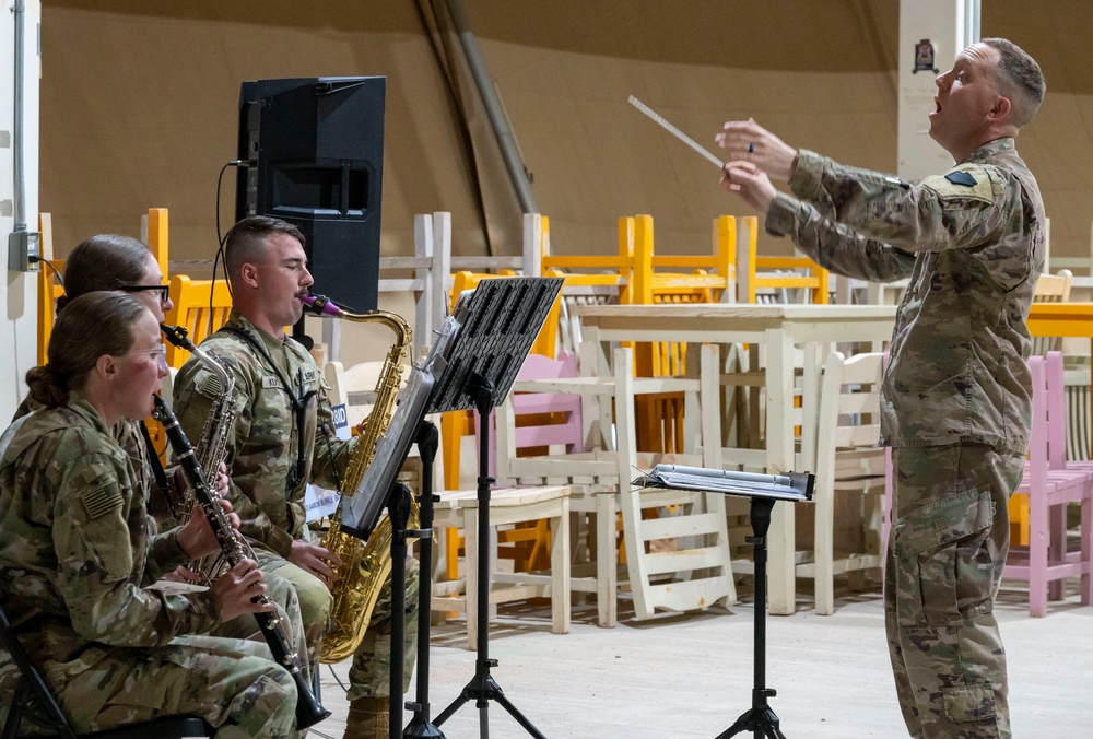 The U.S. Army 28th ID Band perform for Team PSAB