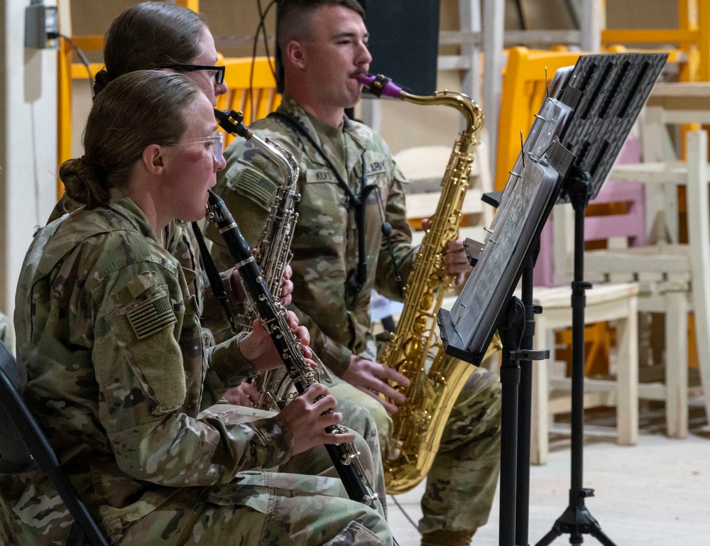 The U.S. Army 28th ID Band perform for Team PSAB