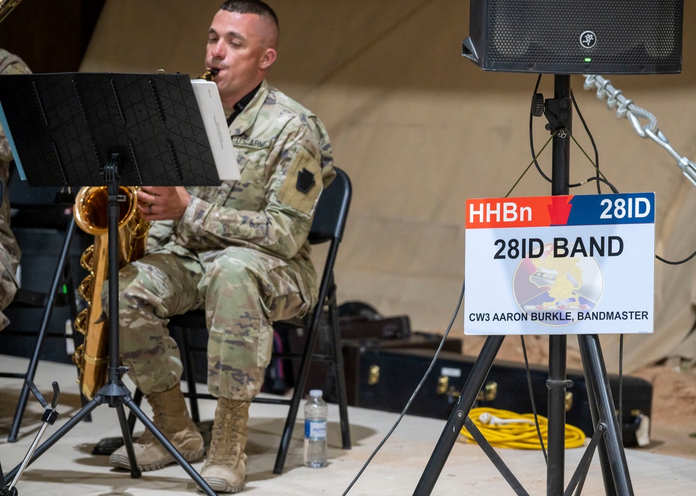 The U.S. Army 28th ID Band perform for Team PSAB