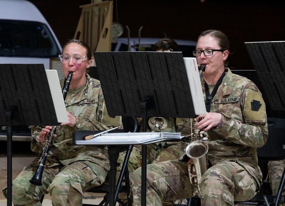 The U.S. Army 28th ID Band perform for Team PSAB