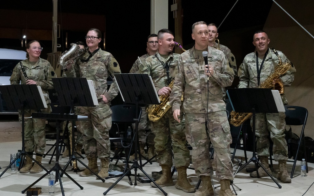 The U.S. Army 28th ID Band perform for Team PSAB