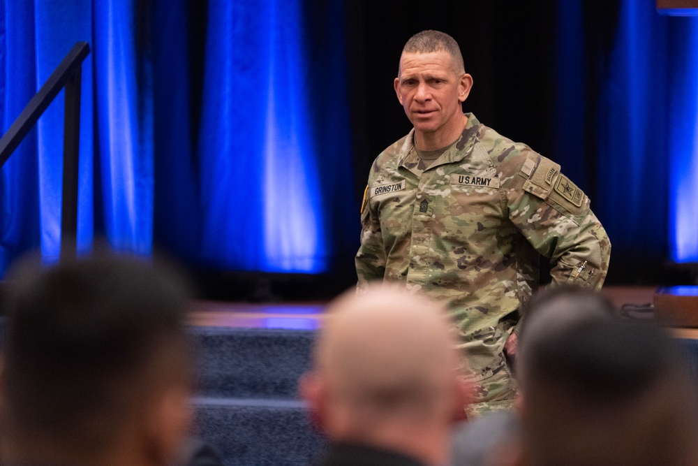 Sgt. Maj. of the Army Michael A. Grinston Meets with International Sergeant Majors