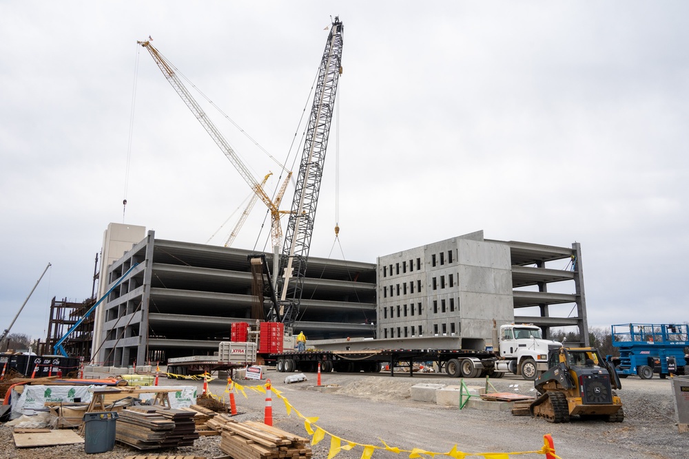 Construction continues at the site of the Louisville VA Medical Center March 8, 2023.