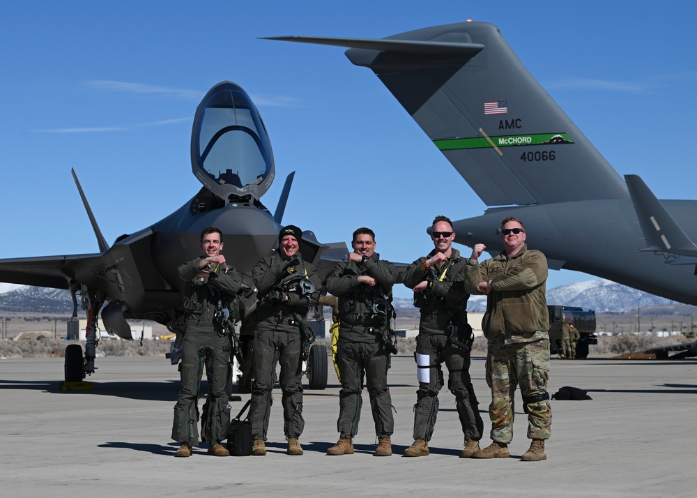 Furthering agility and lethality: McChord C-17s refuel, re-arm F-35s