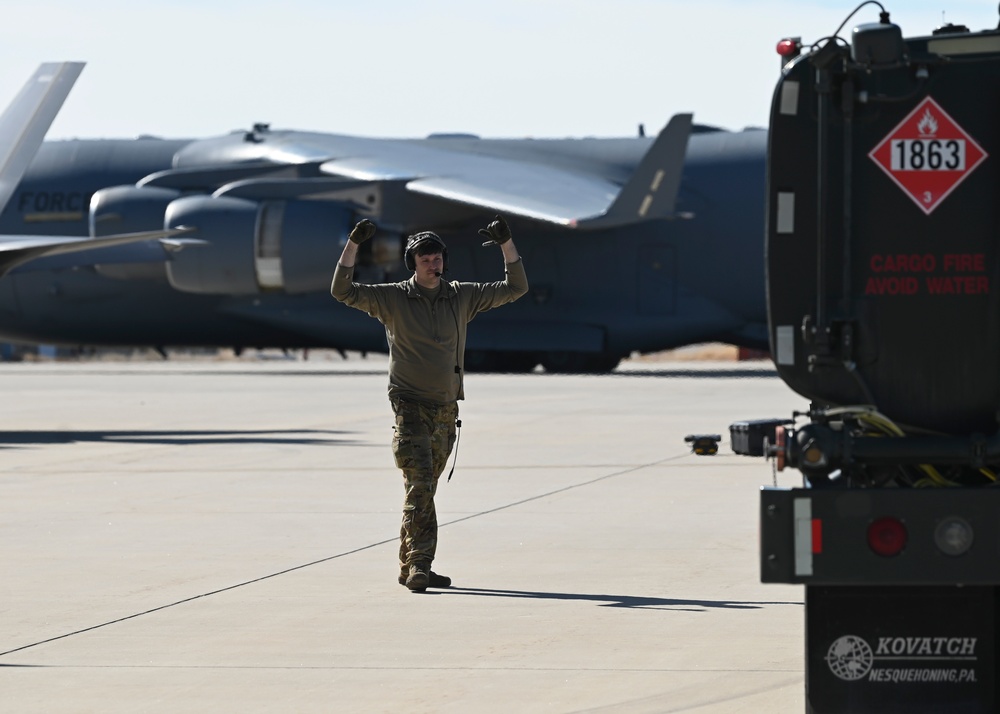 Furthering agility and lethality: McChord C-17s refuel, re-arm F-35s