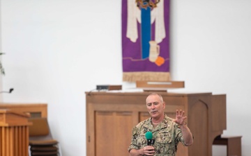 Vice Admiral Kitchener Speaks During All Hands Call At Pearl Harbor