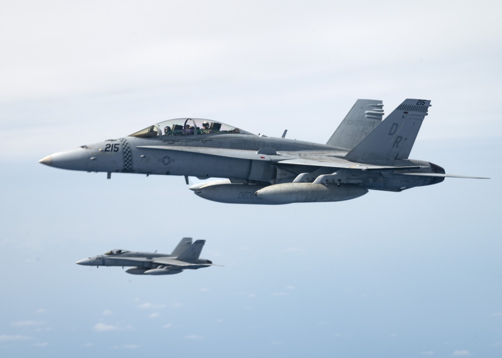 384th ARS Refuels Marine F/A-18 Hornets in Coronet across Pacific