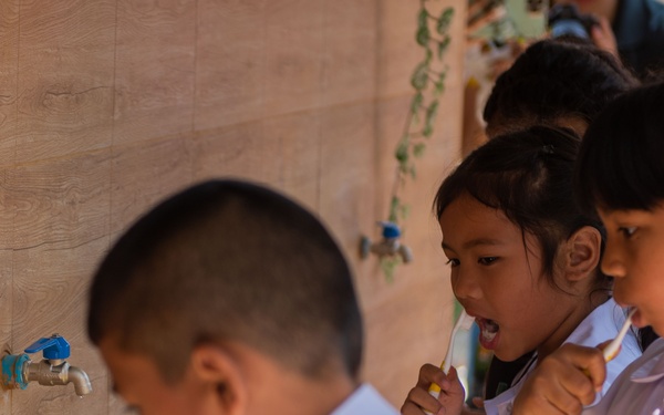 U.S. Air Force participates in civic action engagement alongside Royal Thai Air Force and Republic of Singapore Air Force during Exercise Cope Tiger 23